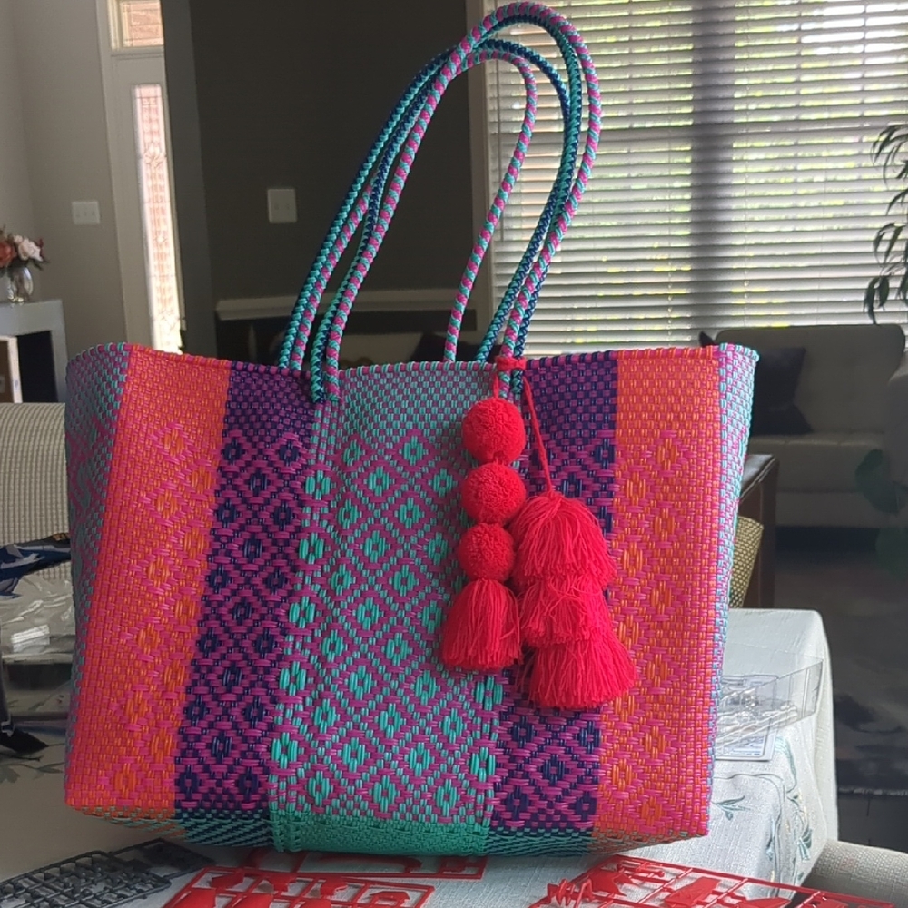 Colorful Woven Tote Bag
